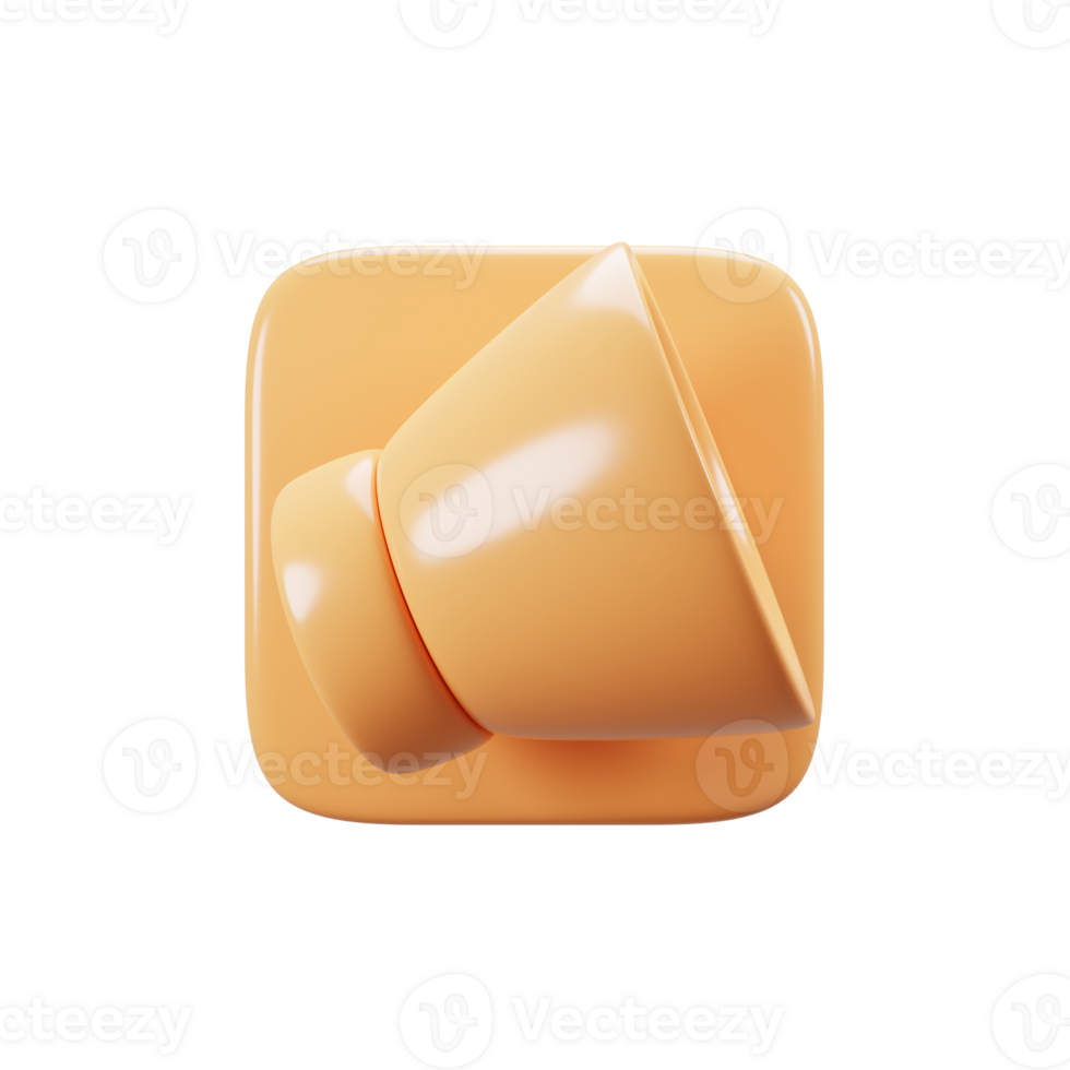Móvel telefone do utilizador interface ícone conceito. alto falante botão ícone em 3d Renderização png