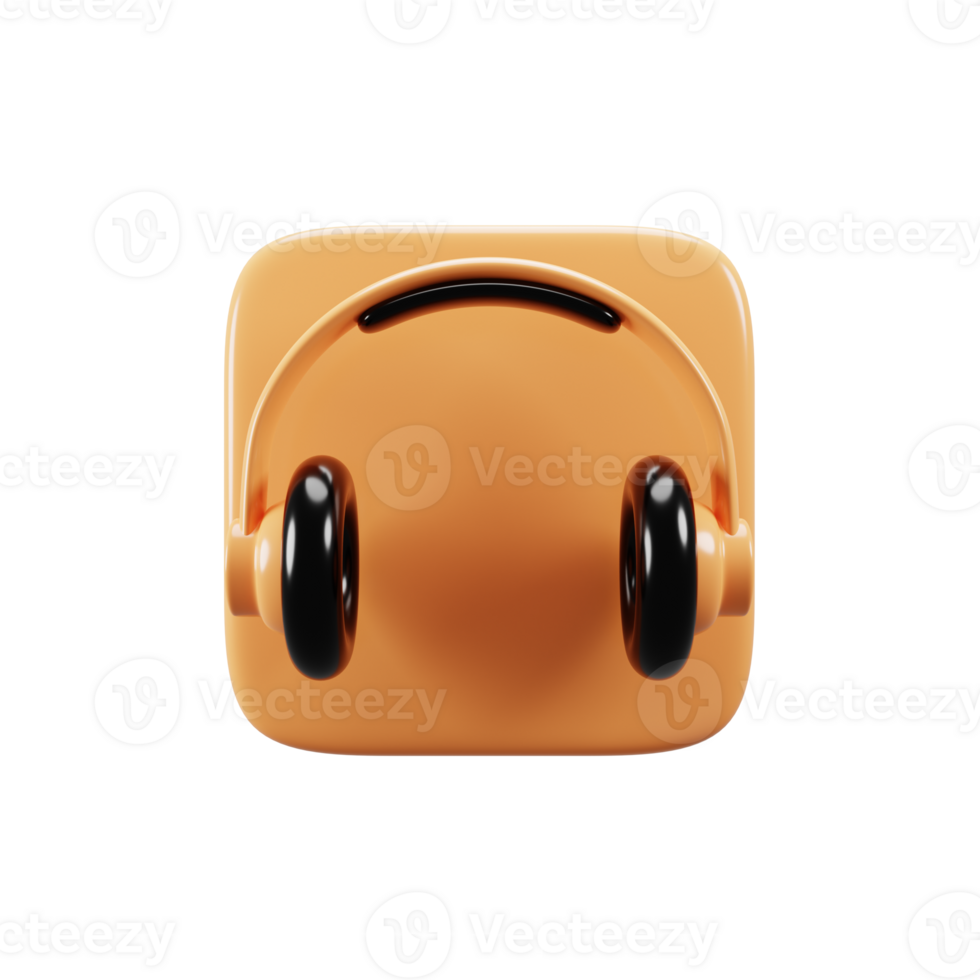 móvil teléfono usuario interfaz icono concepto. audio botón icono en 3d representación png