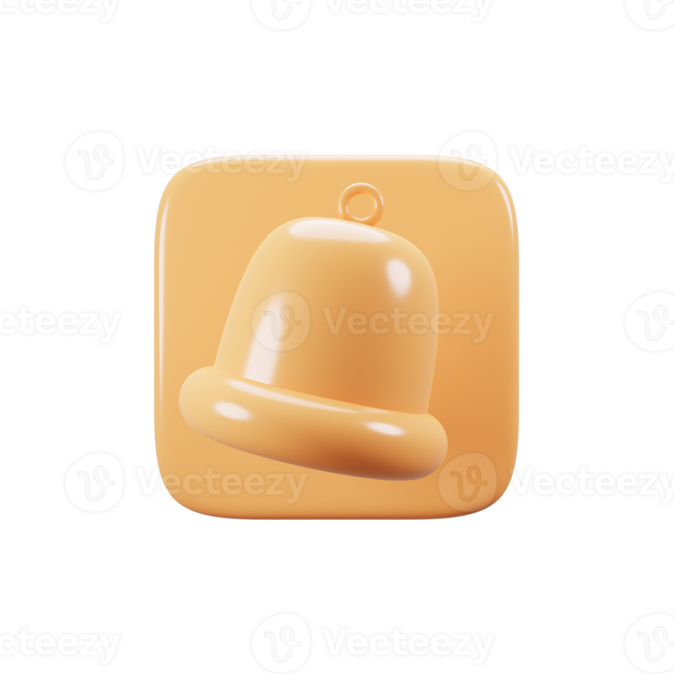 3d rendering notification icon. Mobile phone user interface icon concept png