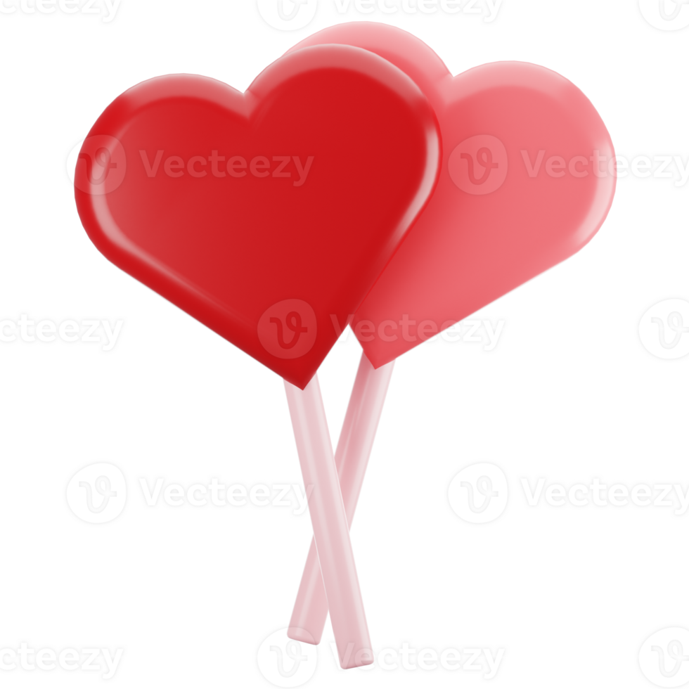 Valentine day icon concept on 3d rendering. 3d render love candy icon png