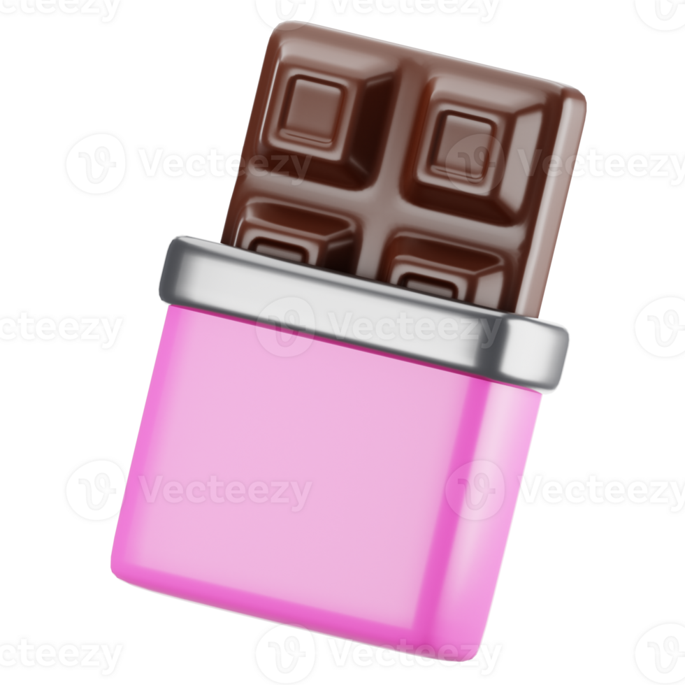 3d rendering chocolate icon. Valentine day icon concept png