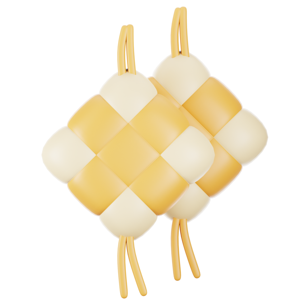 3d rendering ramadan icon concept. 3d illustration ketupat icon png