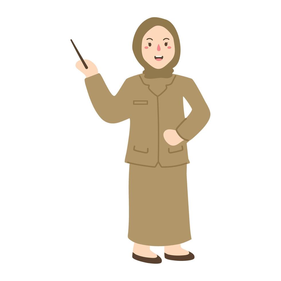 Indonesian civil servants character illustration vector