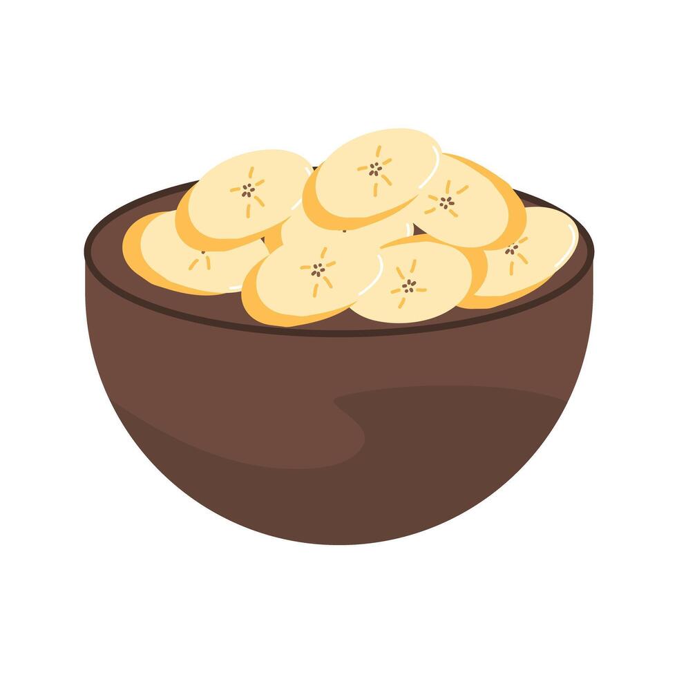 bocadillo plátano plátano papas fritas ilustración vector