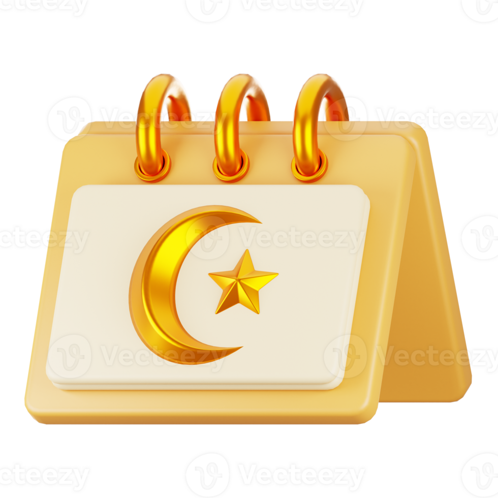 3d rendering ramadan icon concept. 3d illustration ramadan calendar icon png