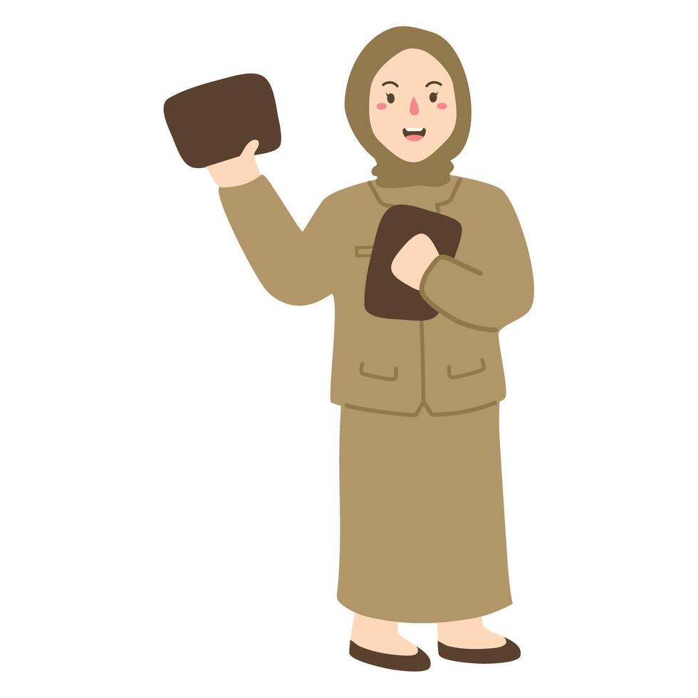 civil servant teacher holding blank board vector