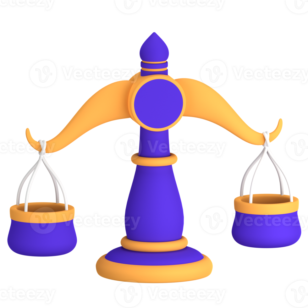 justiça escala 3d ilustração para uiux, rede, aplicativo, apresentação, etc png