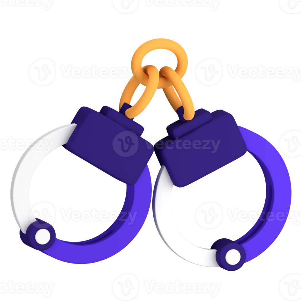 Handcuffs 3D Illustration for uiux, web, app, presentation, etc png