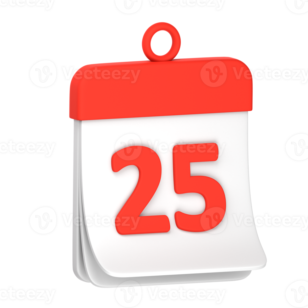 25e december 3d illustratie voor uiux, web, app, presentatie, enz png