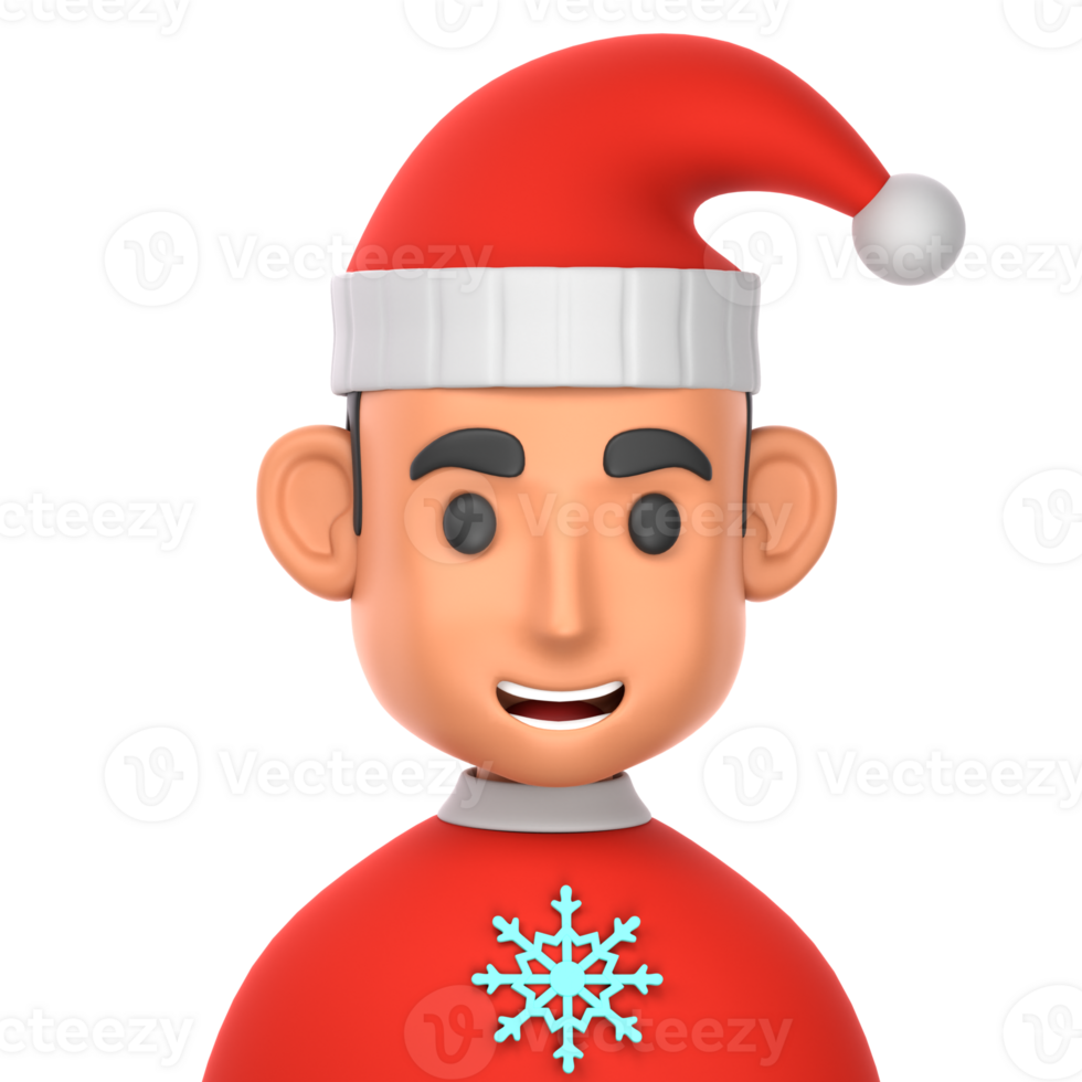 Kerstmis jongen 3d illustratie voor uiux, web, app, presentatie, enz png