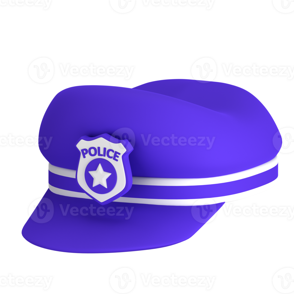 policía gorra 3d ilustración para uiux, web, aplicación, presentación, etc png