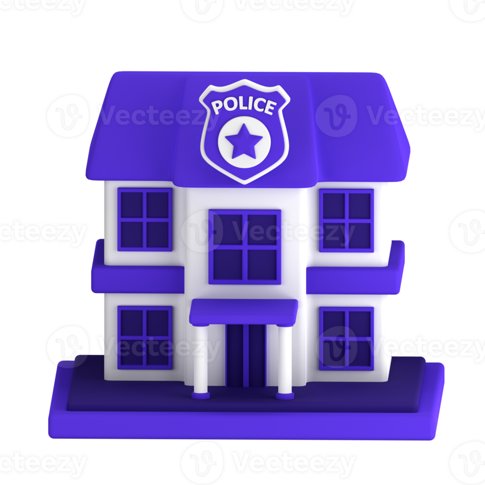 Politie kantoor 3d illustratie voor uiux, web, app, presentatie, enz png