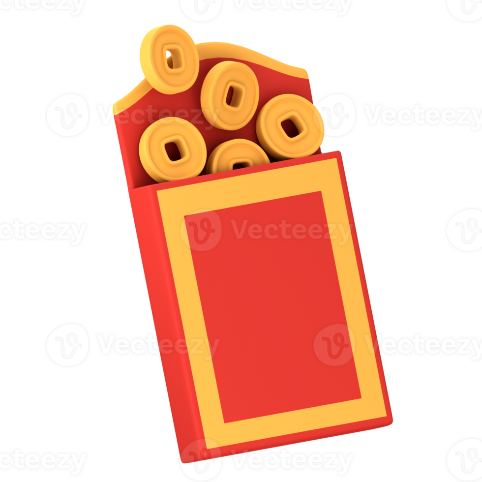 Chinese Envelope 3D Illustration for uiux, web, app, presentation, etc png