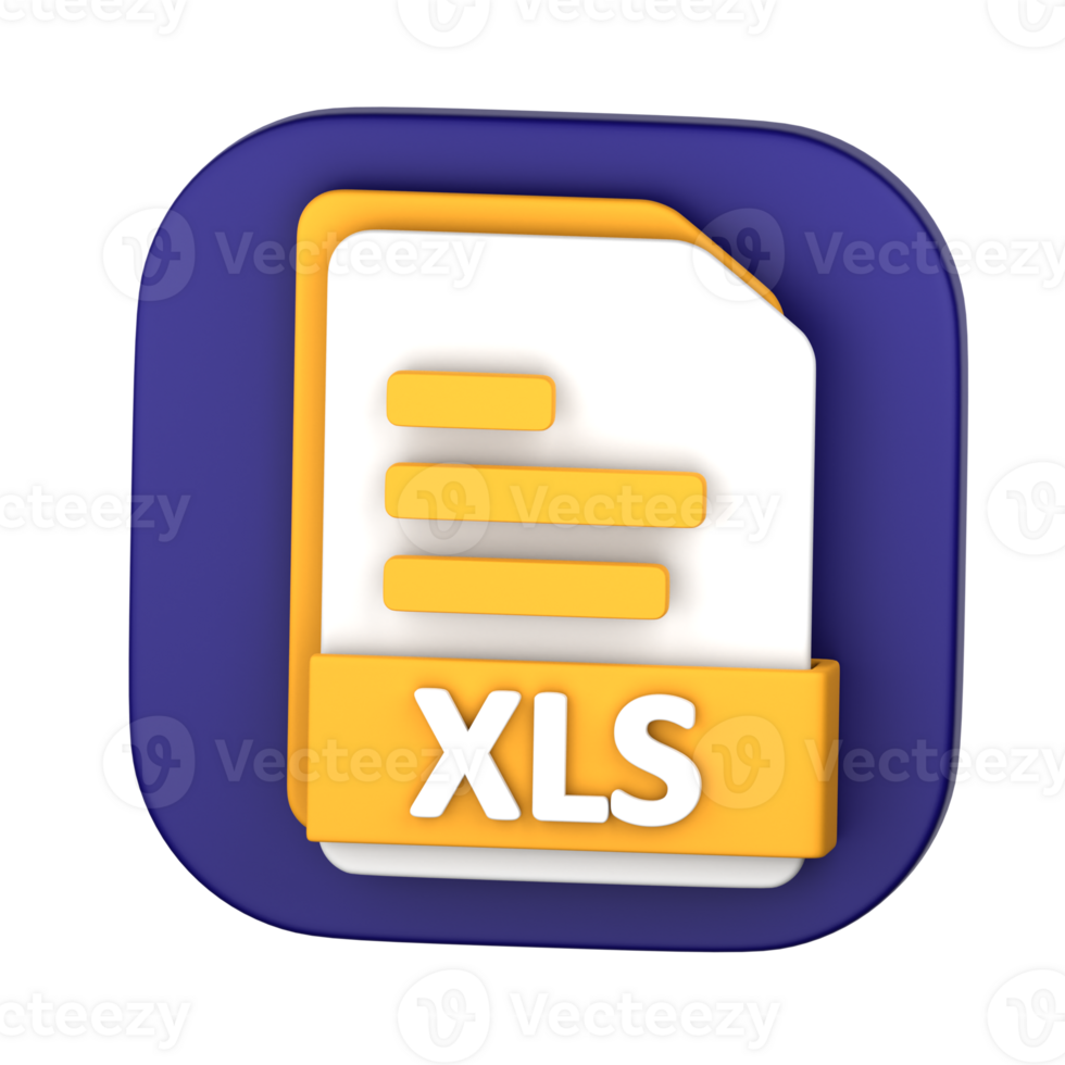 xls Arquivo 3d ilustração para uiux, rede, aplicativo, apresentação, etc png