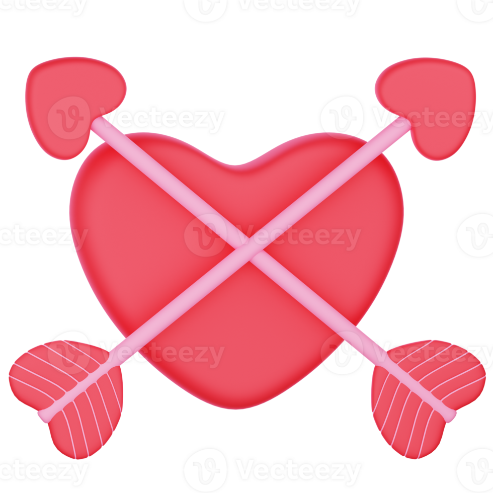 Heart Arrow 3D Illustration for uiux, web, app, presentation, etc png