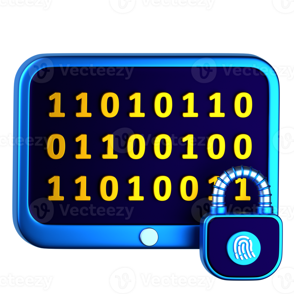 Data Encryption 3D Illustration for uiux, web, app, presentation, etc png