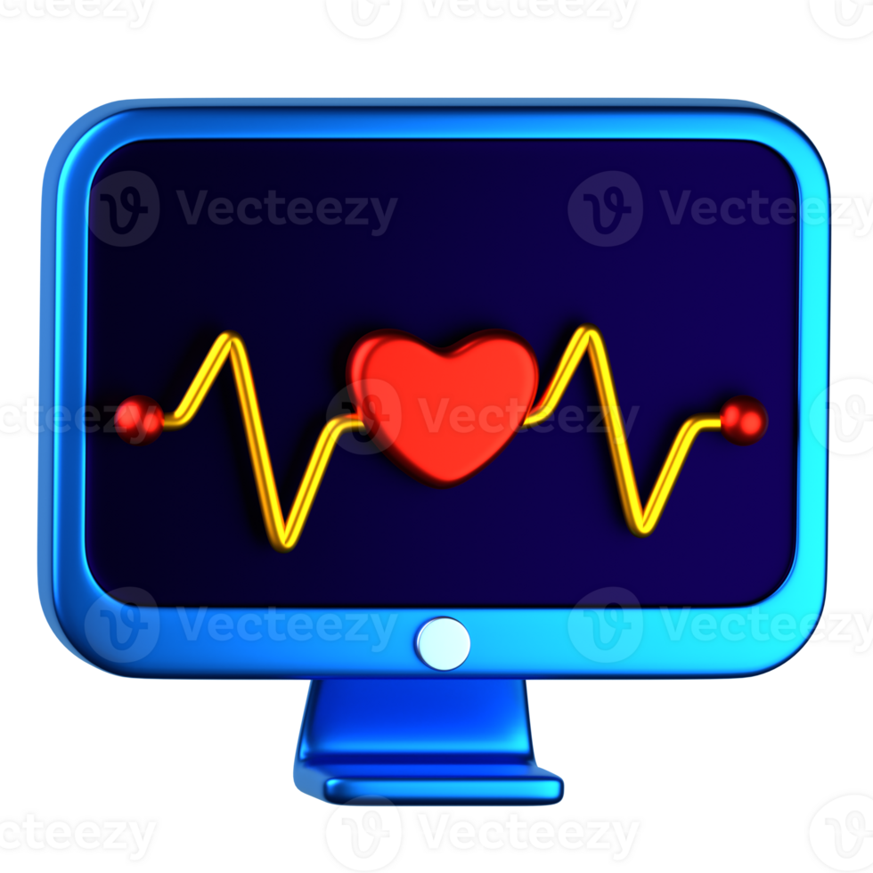 Computer Health Monitoring 3D Illustration for uiux, web, app, presentation, etc png