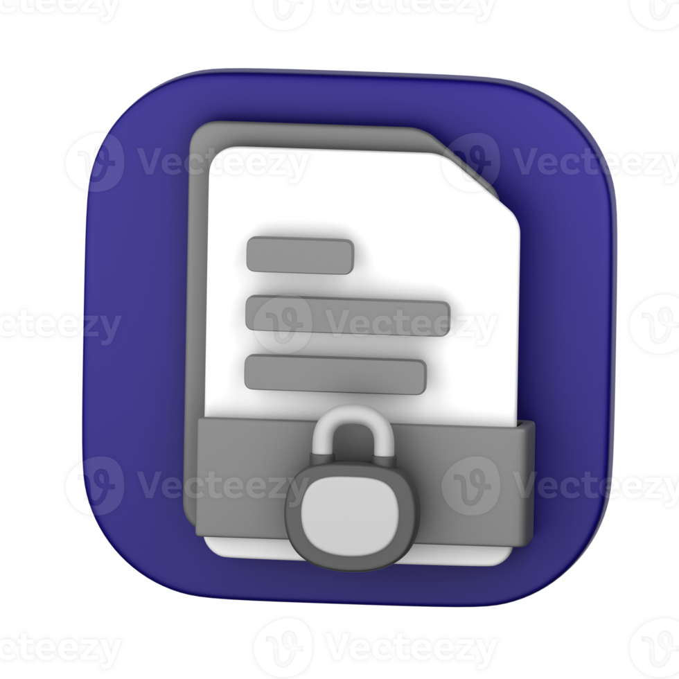 låsa fil 3d illustration för uiux, webb, app, presentation, etc png