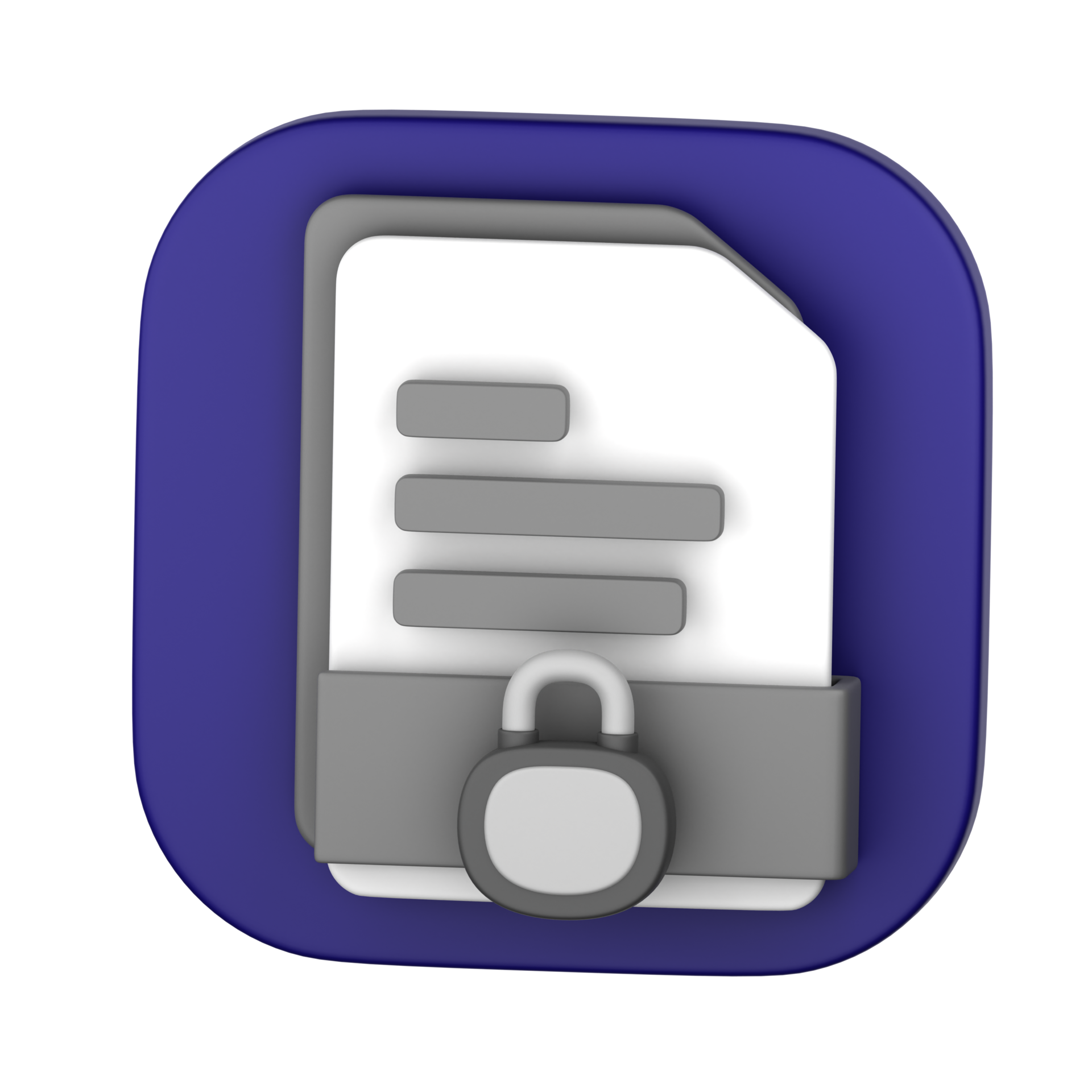 Lock FIle 3D Illustration for uiux, web, app, presentation, etc