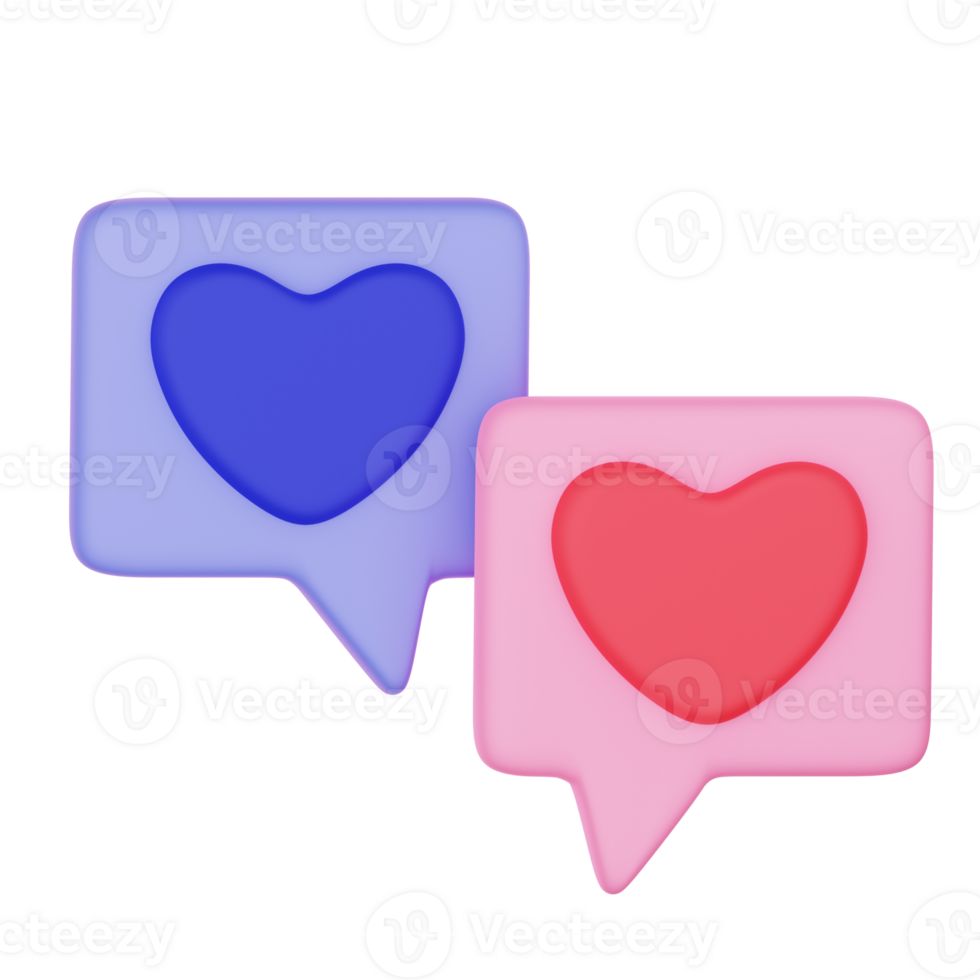 Love Chat 3D Illustration for uiux, web, app, presentation, etc png