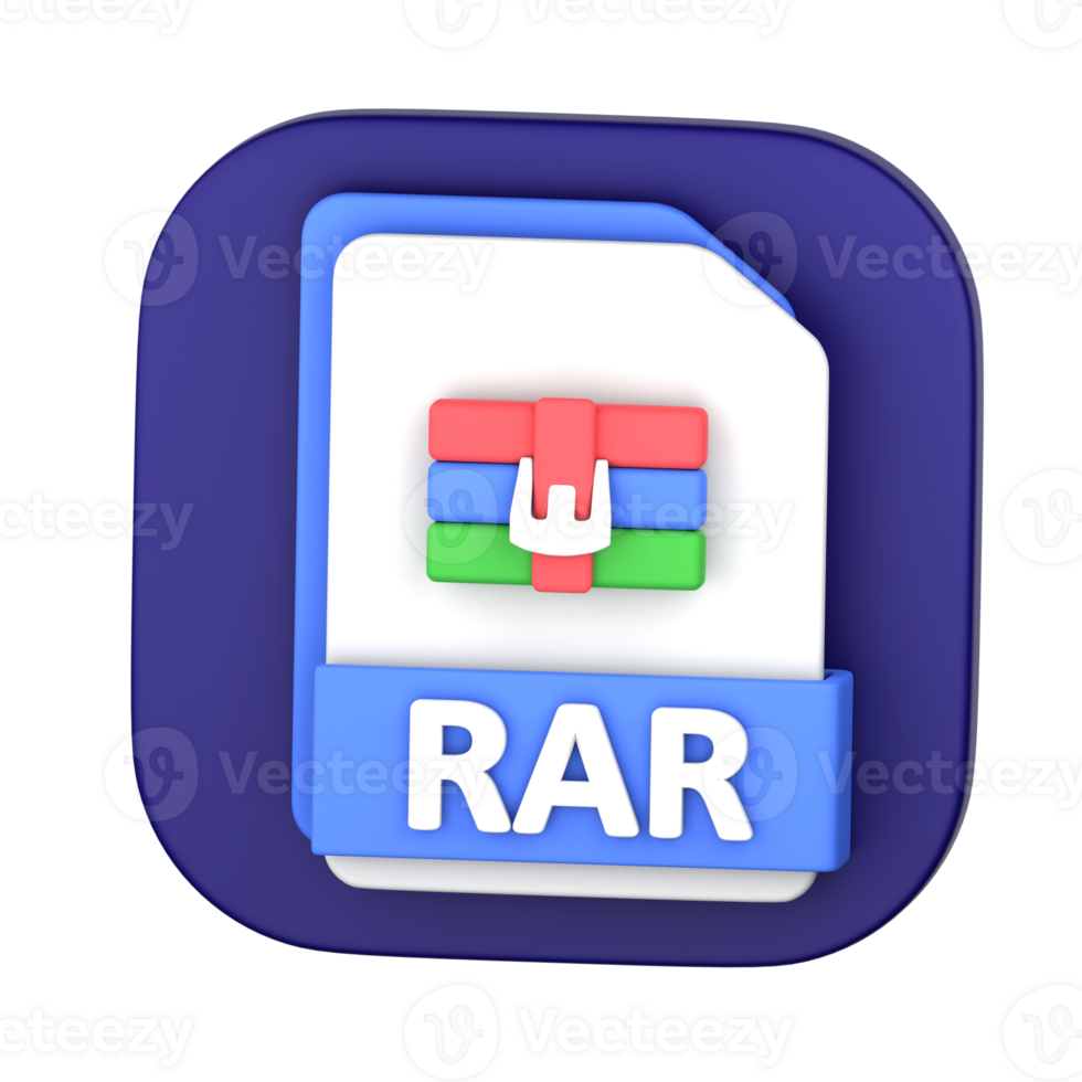 rar file 3d illustrazione per uix, ragnatela, app, presentazione, eccetera png