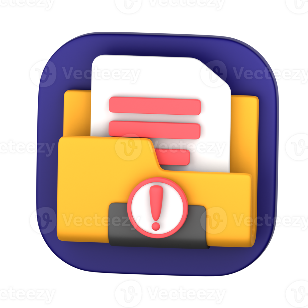 Virus Folder 3D Illustration for uiux, web, app, presentation, etc png