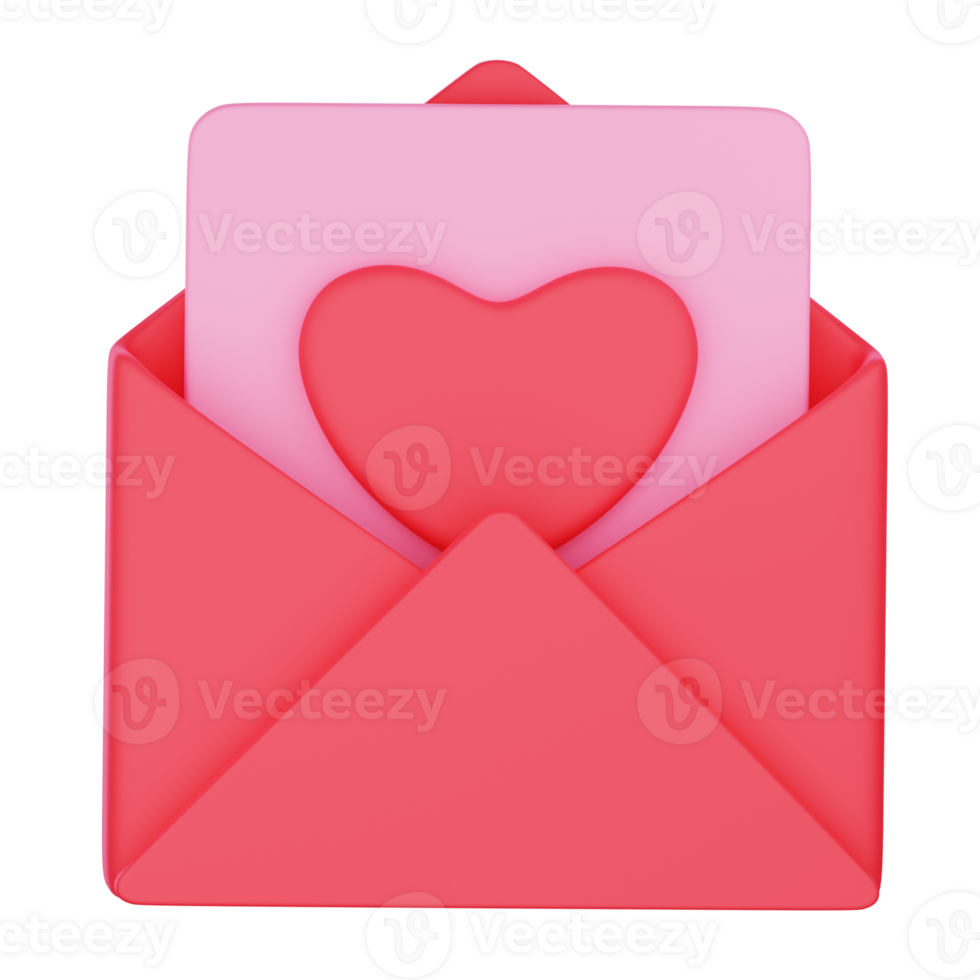 Valentine Message 3D Illustration for uiux, web, app, presentation, etc png