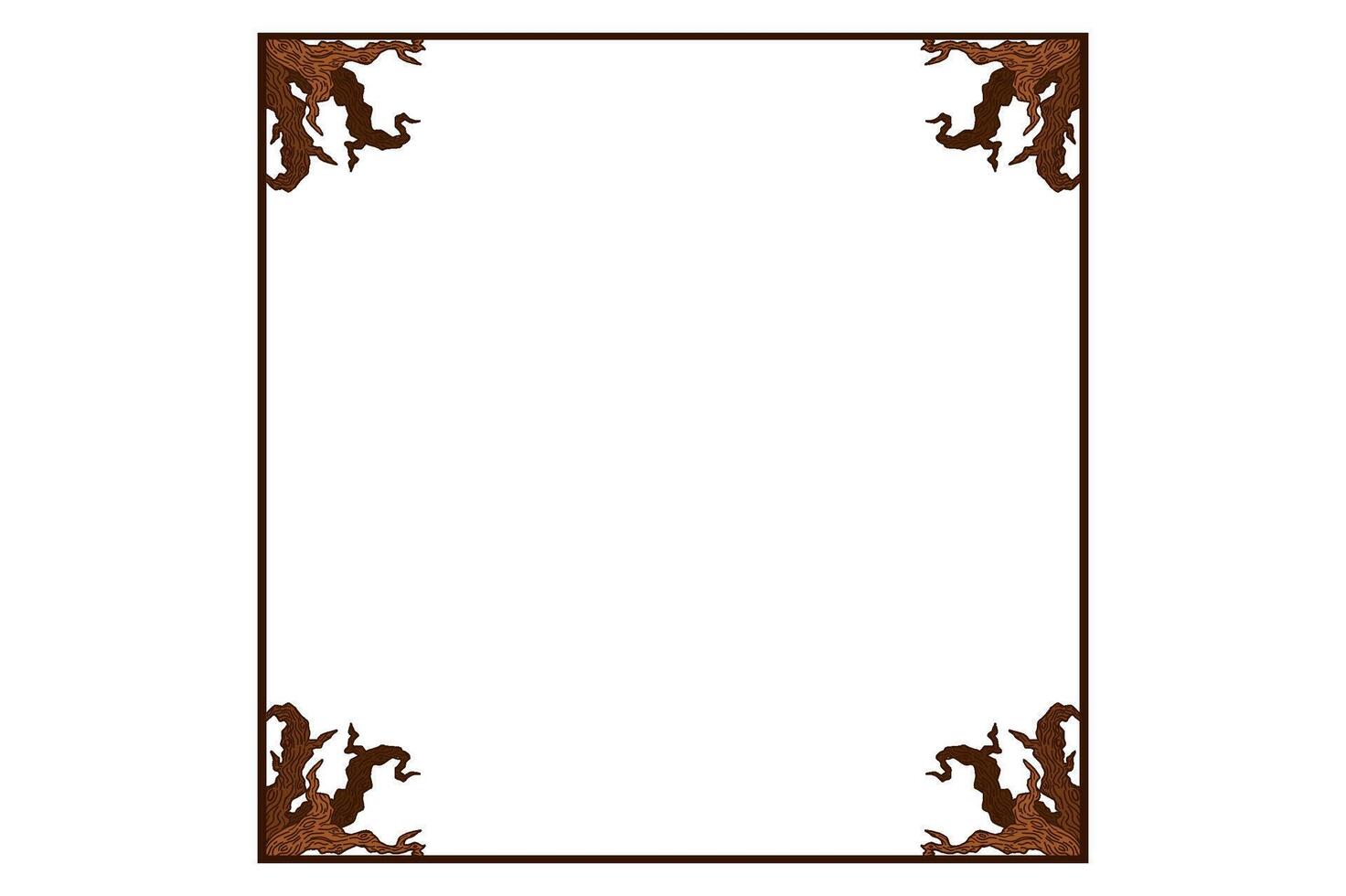 Tree Trunk Ornament Frame Border For Decoration Nature Theme vector