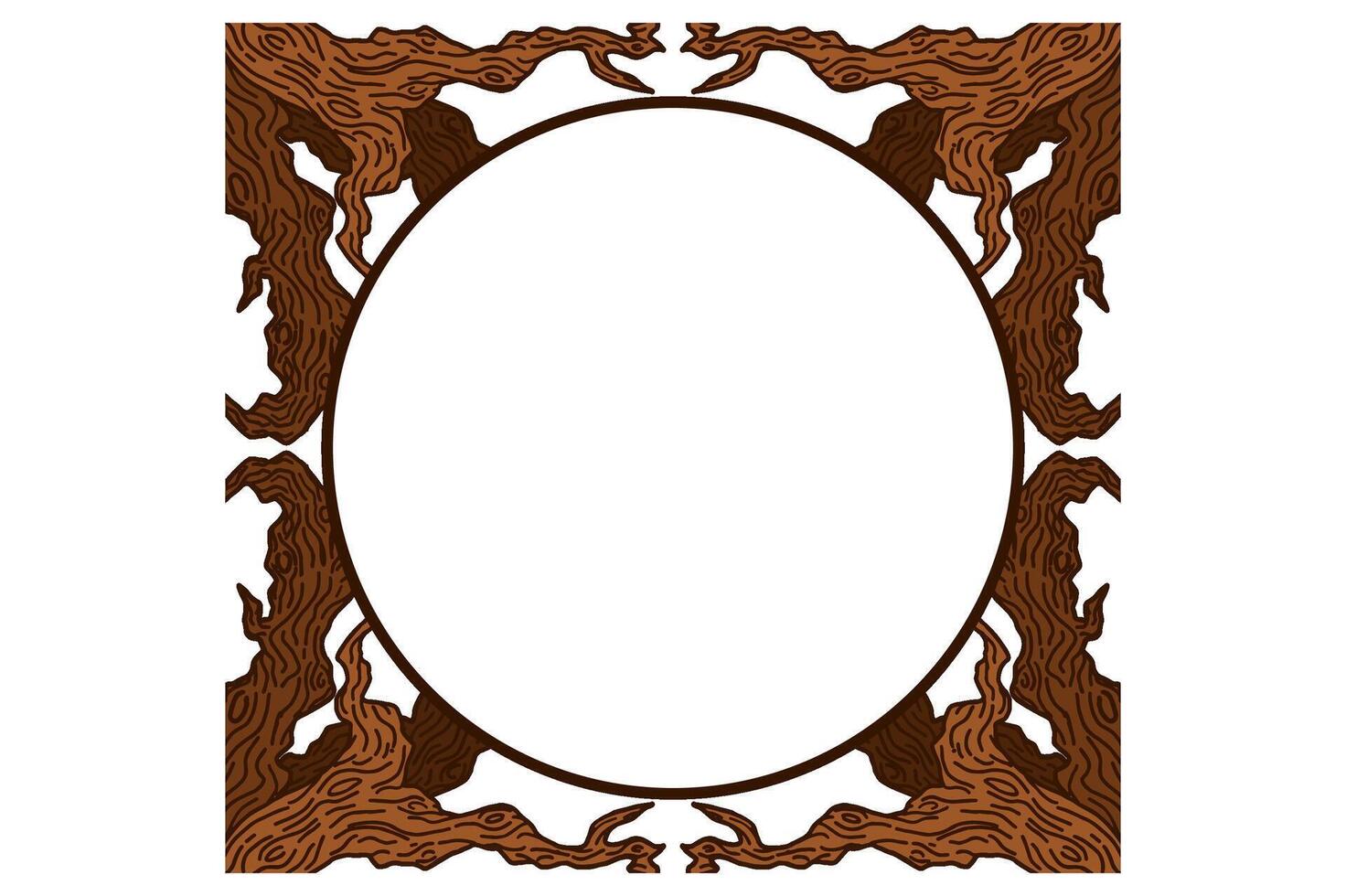 Tree Trunk Ornament Frame Border For Decoration Nature Theme vector