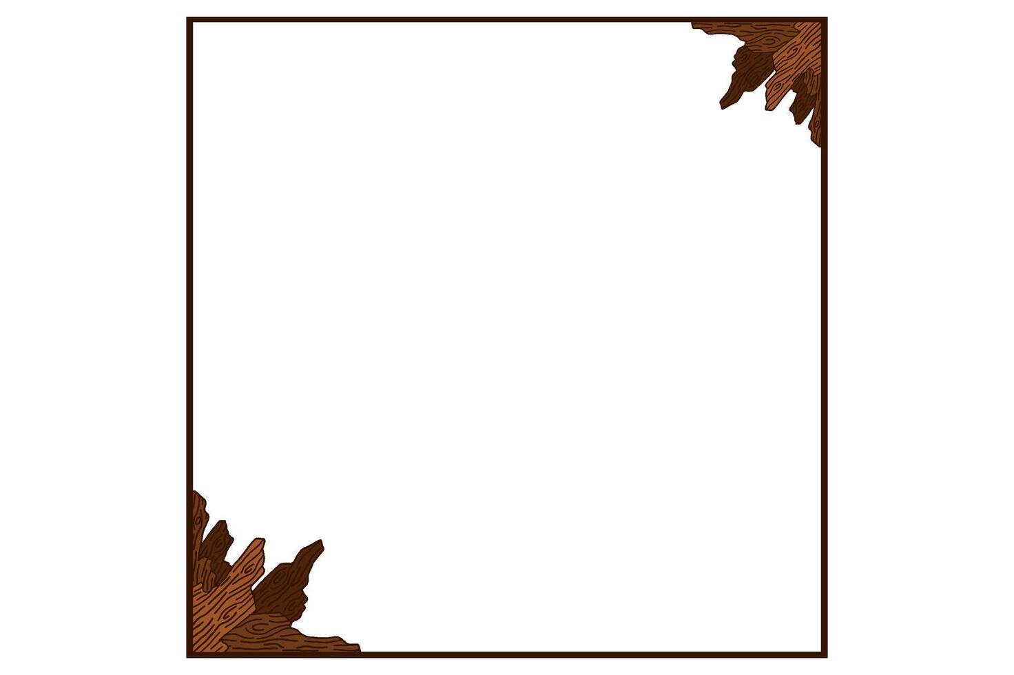 Tree Trunk Ornament Frame Border For Decoration Nature Theme vector