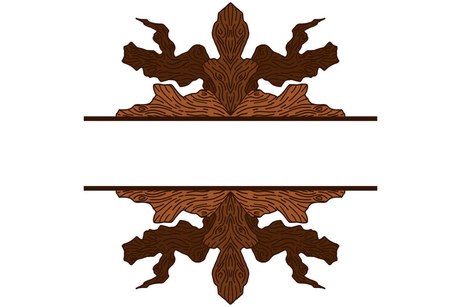 árbol maletero madera ornamento marco frontera vector