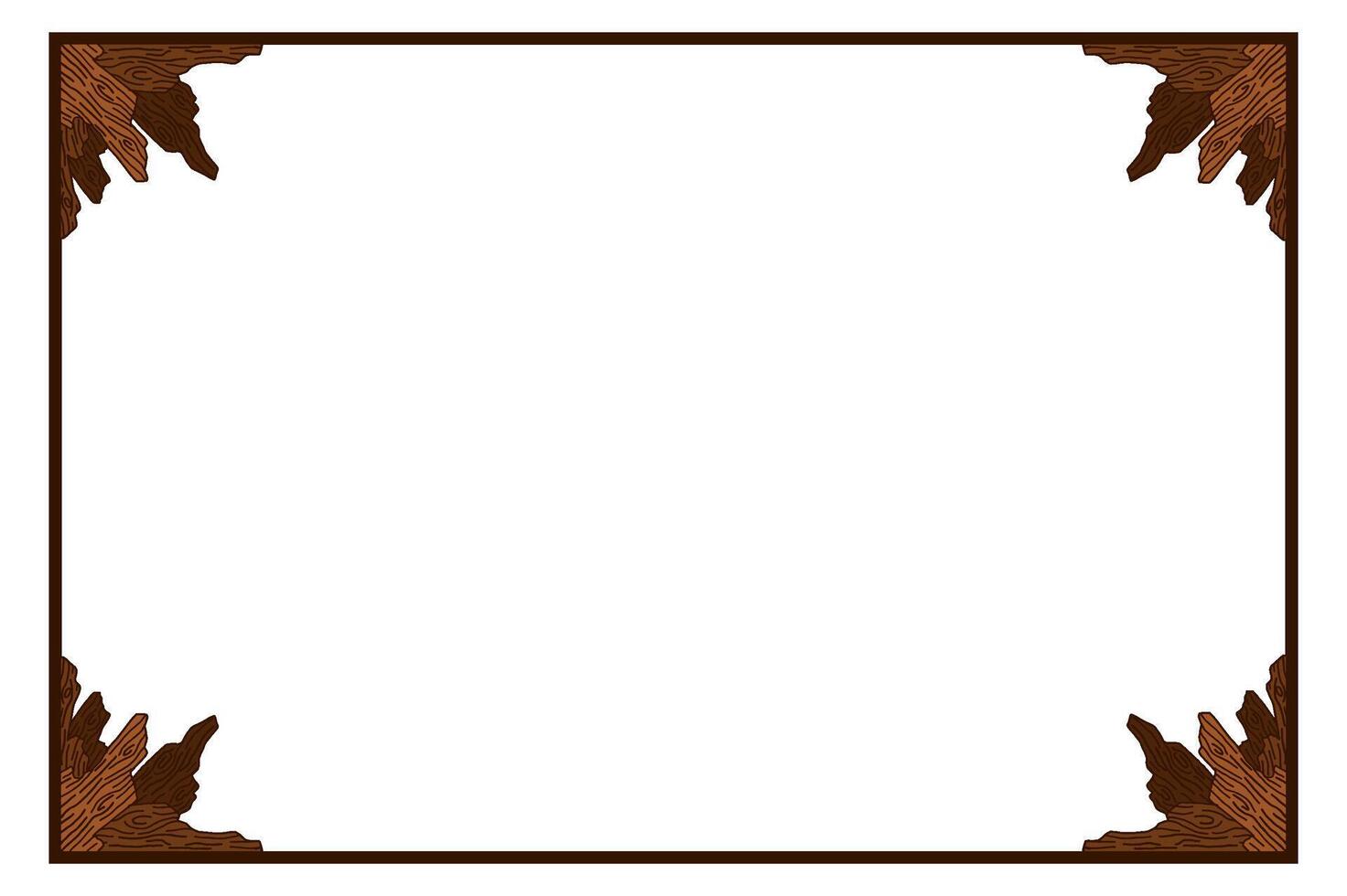 Tree Trunk Ornament Frame Border For Decoration Nature Theme vector
