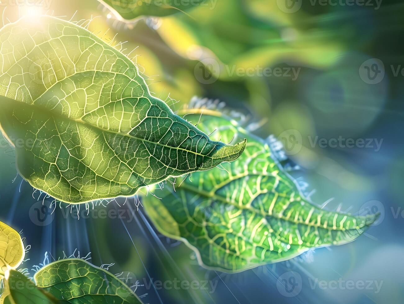 AI generated Photosynthesis process sunlight into oxygen photo