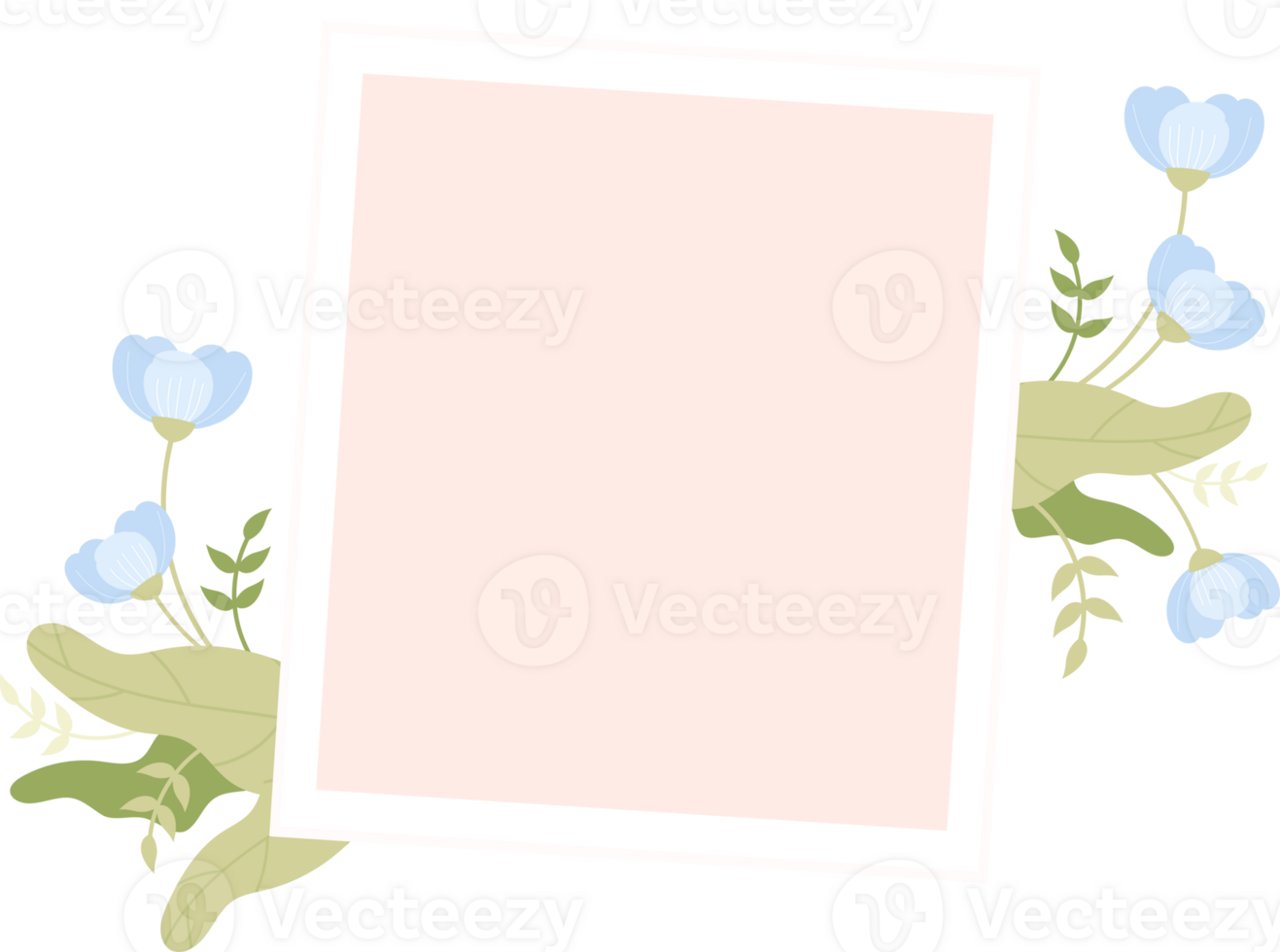 istantanea telaio con morbido blu fiori png
