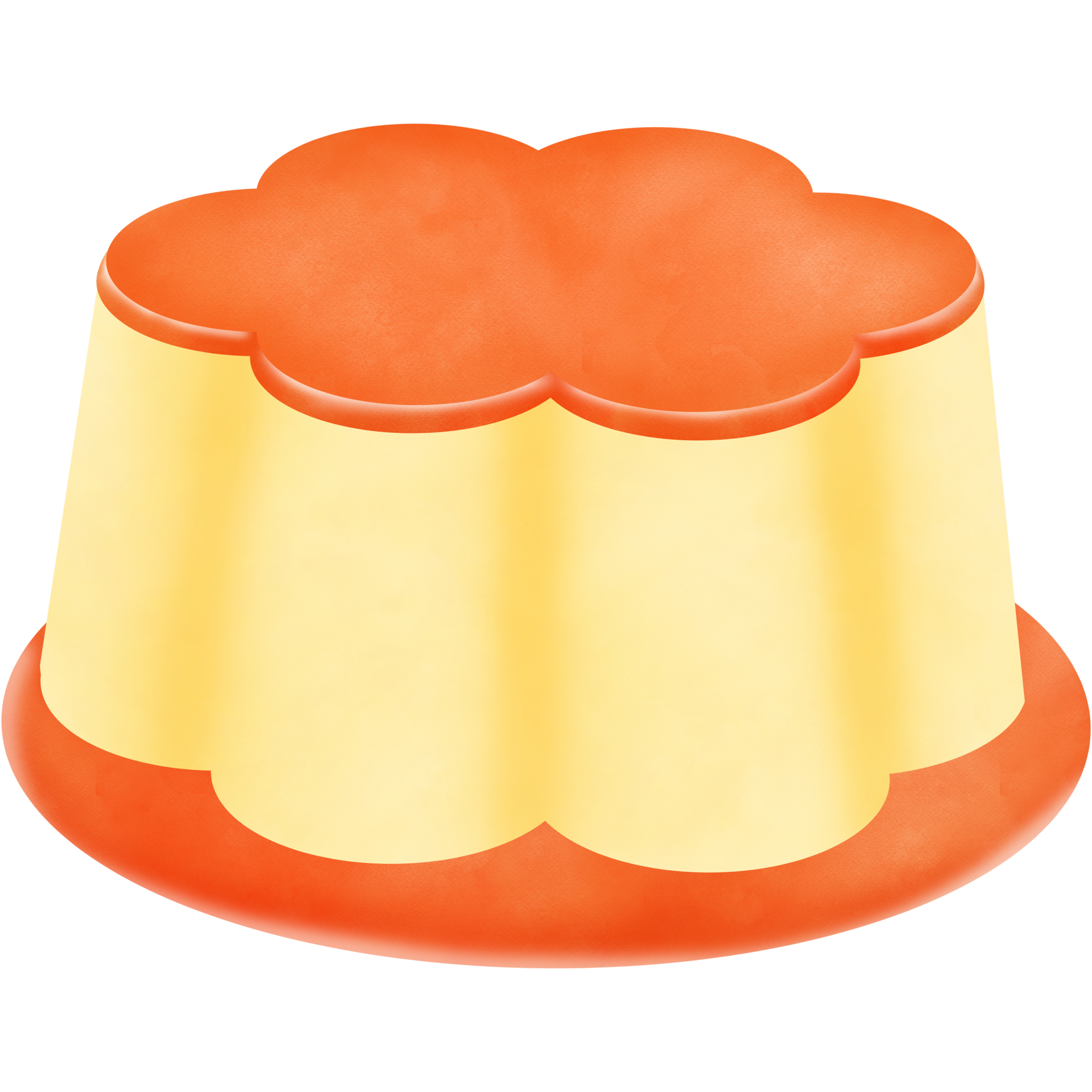 Illustration of a custard pudding cake isolated on png or transparent