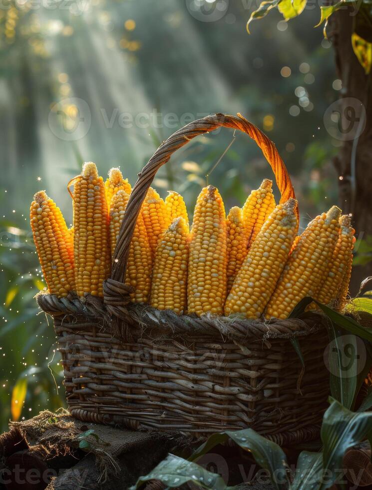 ai generado maíz es grapa comida en muchos países alrededor el mundo foto
