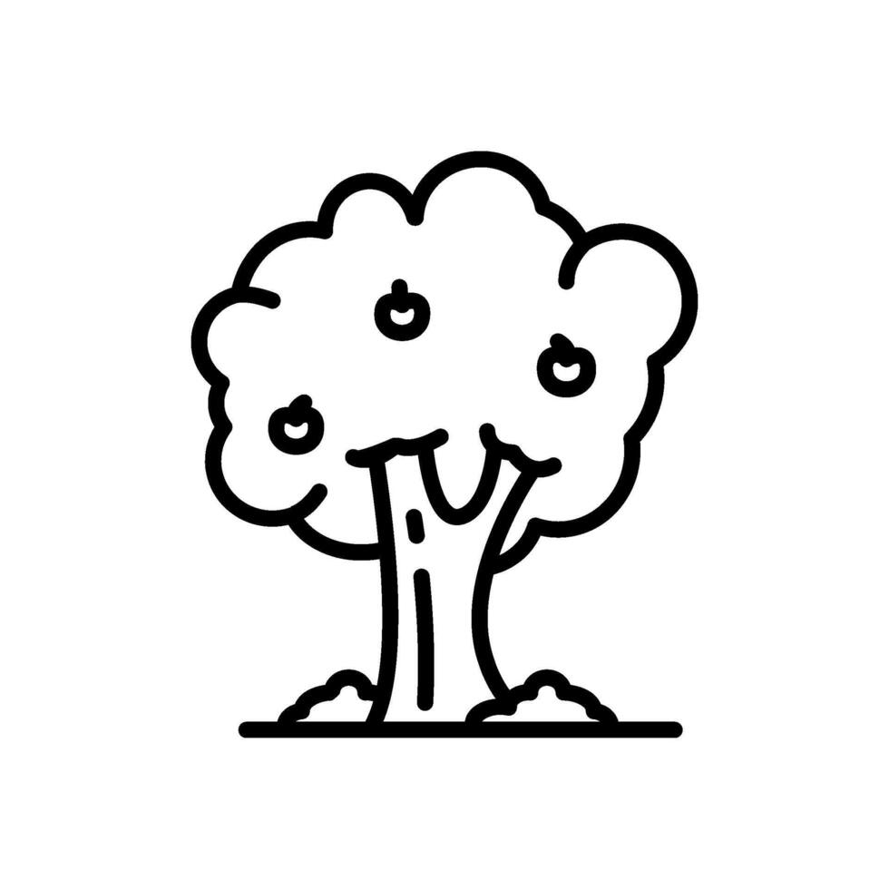 fruiting tree icon vector in line style