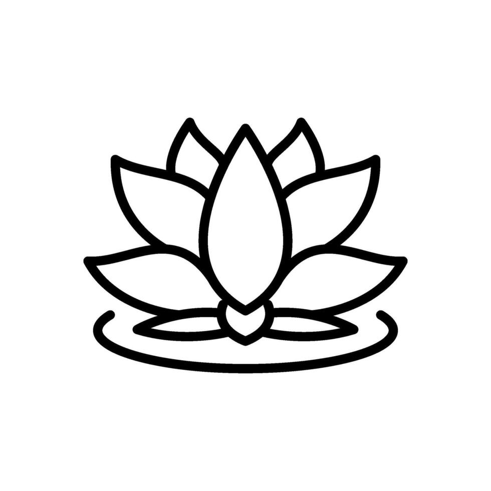 lotus flower icon vector in line style