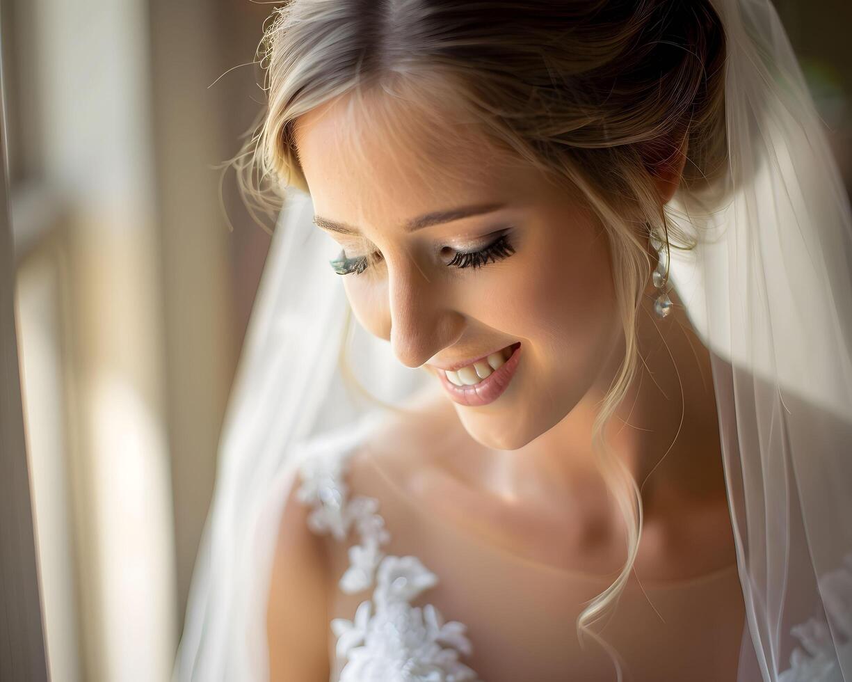 AI generated Bridal portrait capturing the glow photo