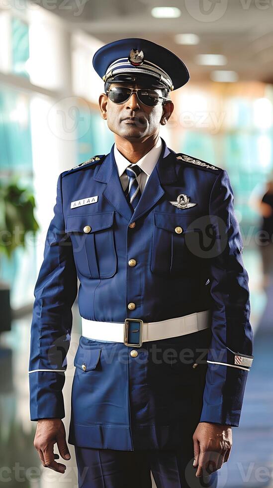 AI generated Air marshal vigilance unseen security photo