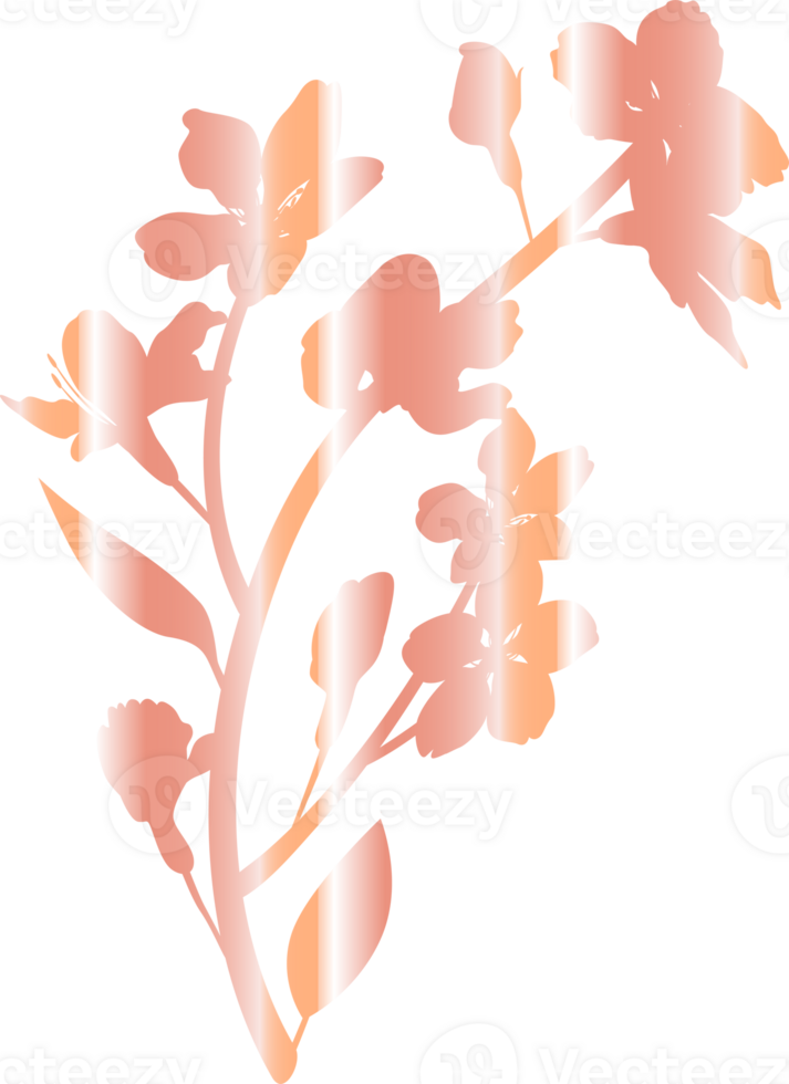 Sakura branch with flowers decoration. png