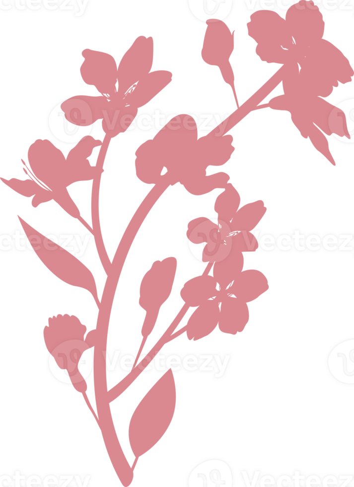 Sakura branch with flowers decoration. png