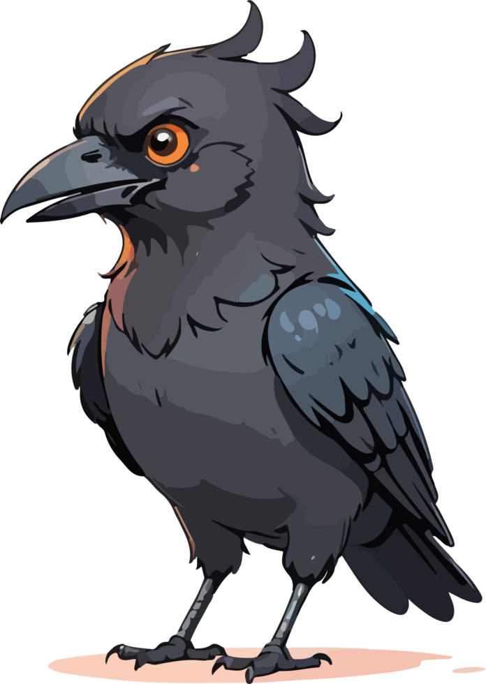AI generated Crow Bird Cartoon Clipart png