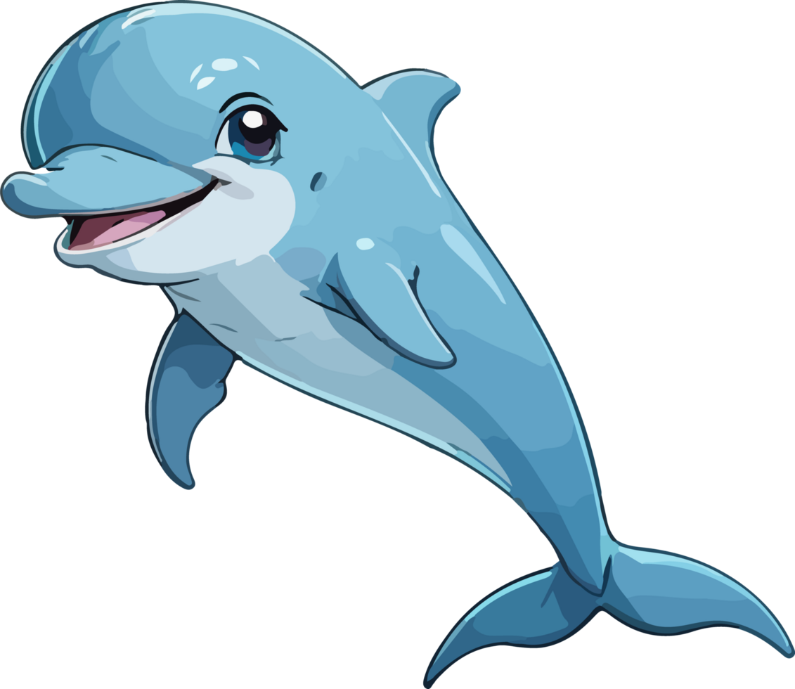 AI generated Dolphin Cartoon Clipart png