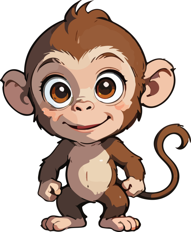 AI generated Cute Monkey Cartoon Image png