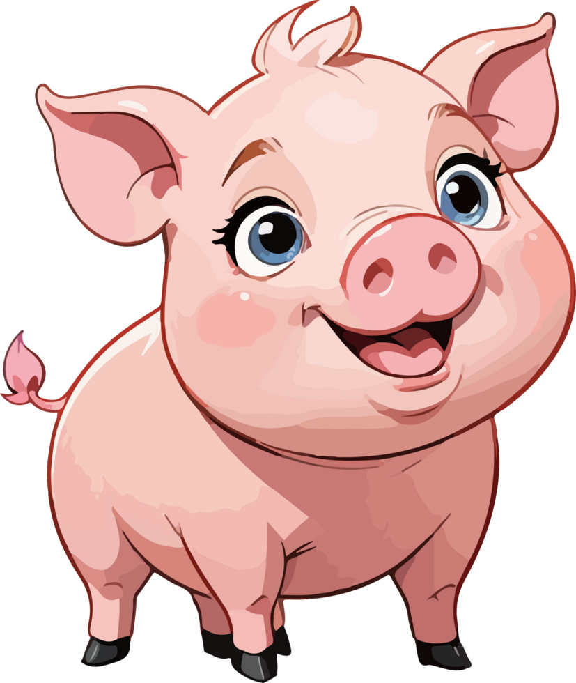 AI generated Cute Pig Cartoon Mascot png