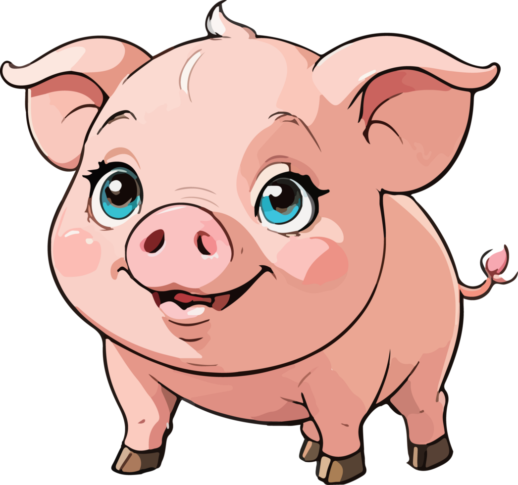 ai generado cerdito animal dibujos animados clipart png