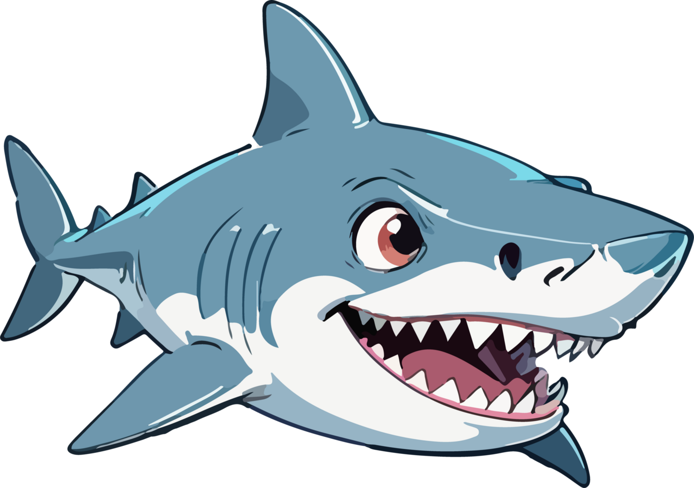 AI generated Shark Fish Cartoon Clip Art png