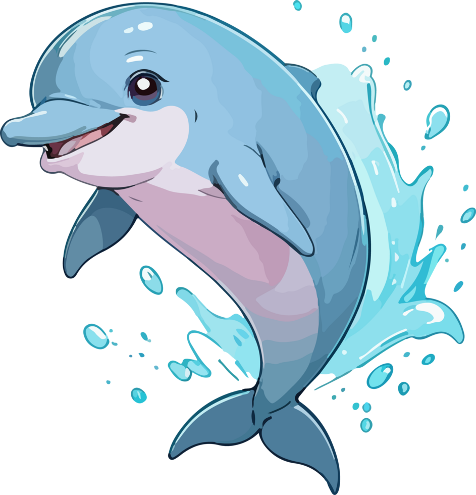AI generated Dolphin Cartoon Mascot png