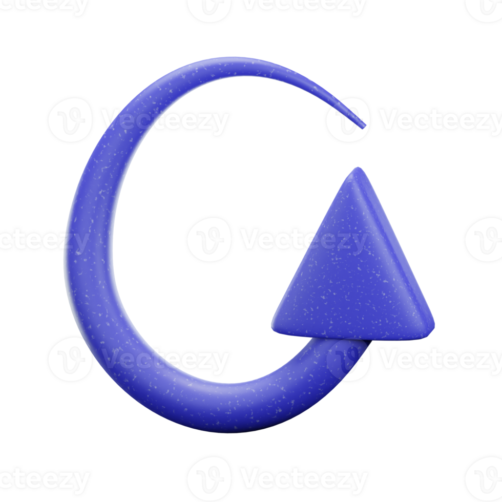 3d blue arrow icon isolated on transparent background-3D illustration png